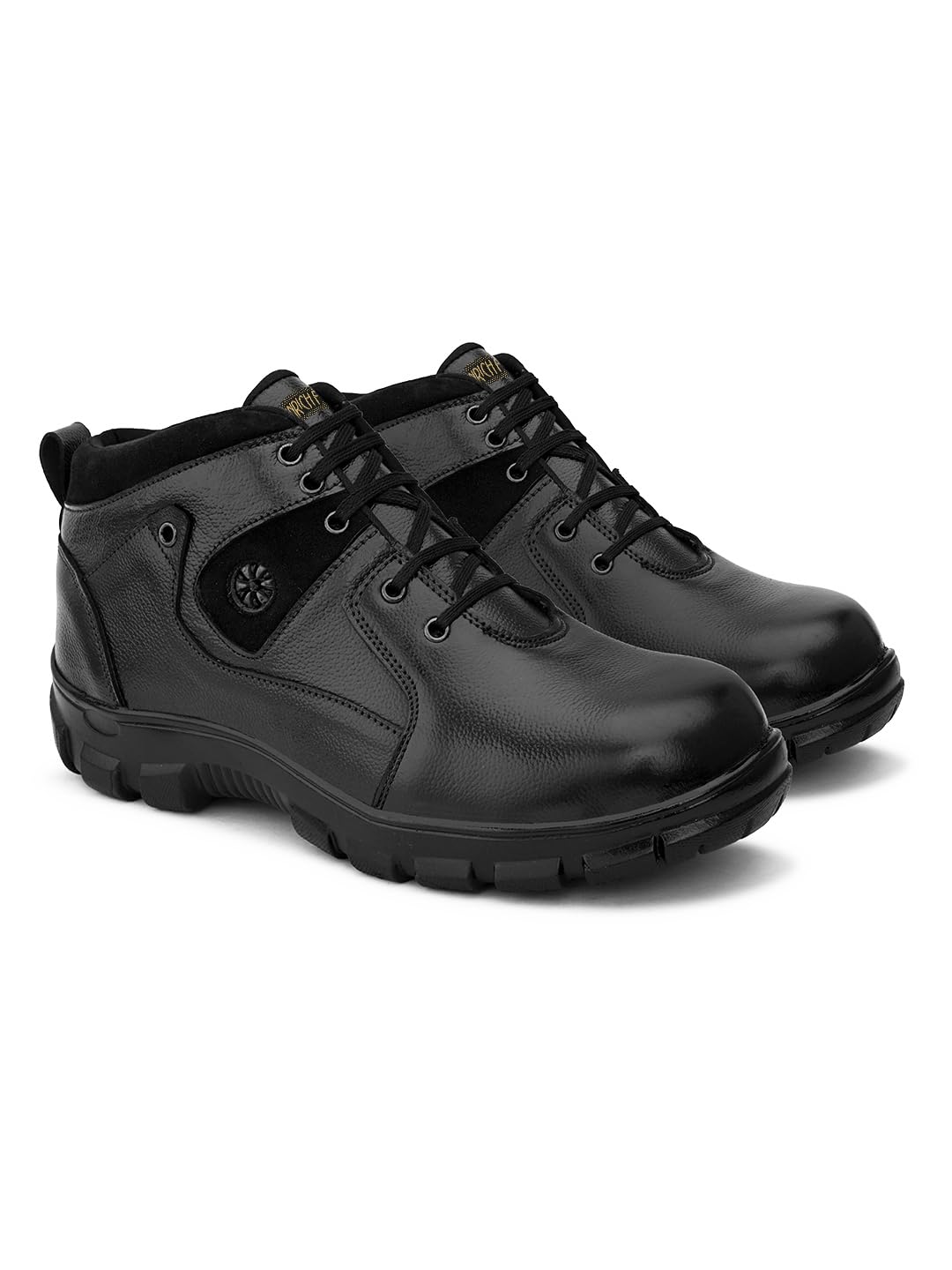 Enrich Field Genuine Leather High Ankle Safety Shoe for Men/Black / 7 UK (64BLK-7.) (B0CDM2FR3N) Amazon Price History, Amazon Price Tracker