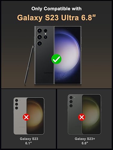 Miniatura 9 de Vihibii Funda para Galaxy S23 Ultra, tarjetero integrado (4 tarjetas) y funda protectora de cámara deslizante y soporte, resistente a los arañazos