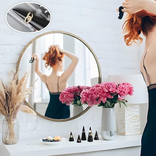 Miniatura 2 de Conos de madera negra, 10 unidades de 3 tamaños diferentes para anillos de cono de madera, soporte de exhibición de joyas, conos de madera en forma