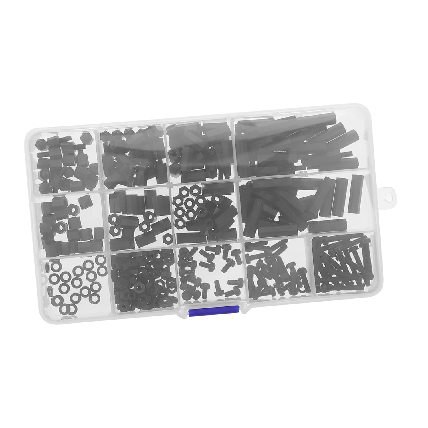 Nylon Standoff Spacer Screw Nut Assortment Kit Male-Female Threaded Fastening Screws and Nuts for PCB Prototyping Includes Hexagon and Washers
