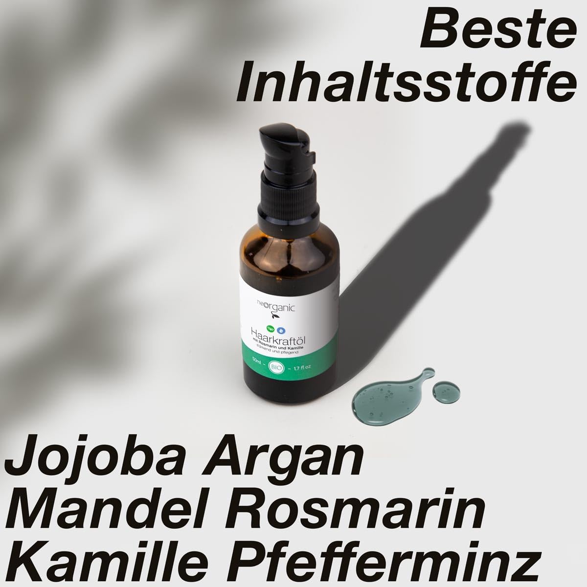 NeoOrganic® BIO Rosmarin Haaröl – 50ml – für Kopfhaut und Haar, aktiviert gesundes und natürliches Haarwachstum – Rosmarinöl Haare– Rosemary Oil for Hair Growth