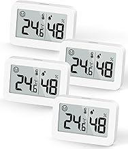 DOOMAY 4-Pack Mini Indoor Hygrometers Moisture Meter with Celsius (℃) Digital Humidity Meter Temperature Monitor for Humidity, Greenhouse, Bedroom, Cellar, Reptiles, Incubators
