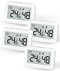 DOOMAY 4-Pack Mini Hygrometer Indoor Thermometer, Humidity Gauge with Celsius ℃, Humidity Meter Digital Temperature Monitor for Greenhouse, Babyroom, Cellar, Reptile Incubator, Closet