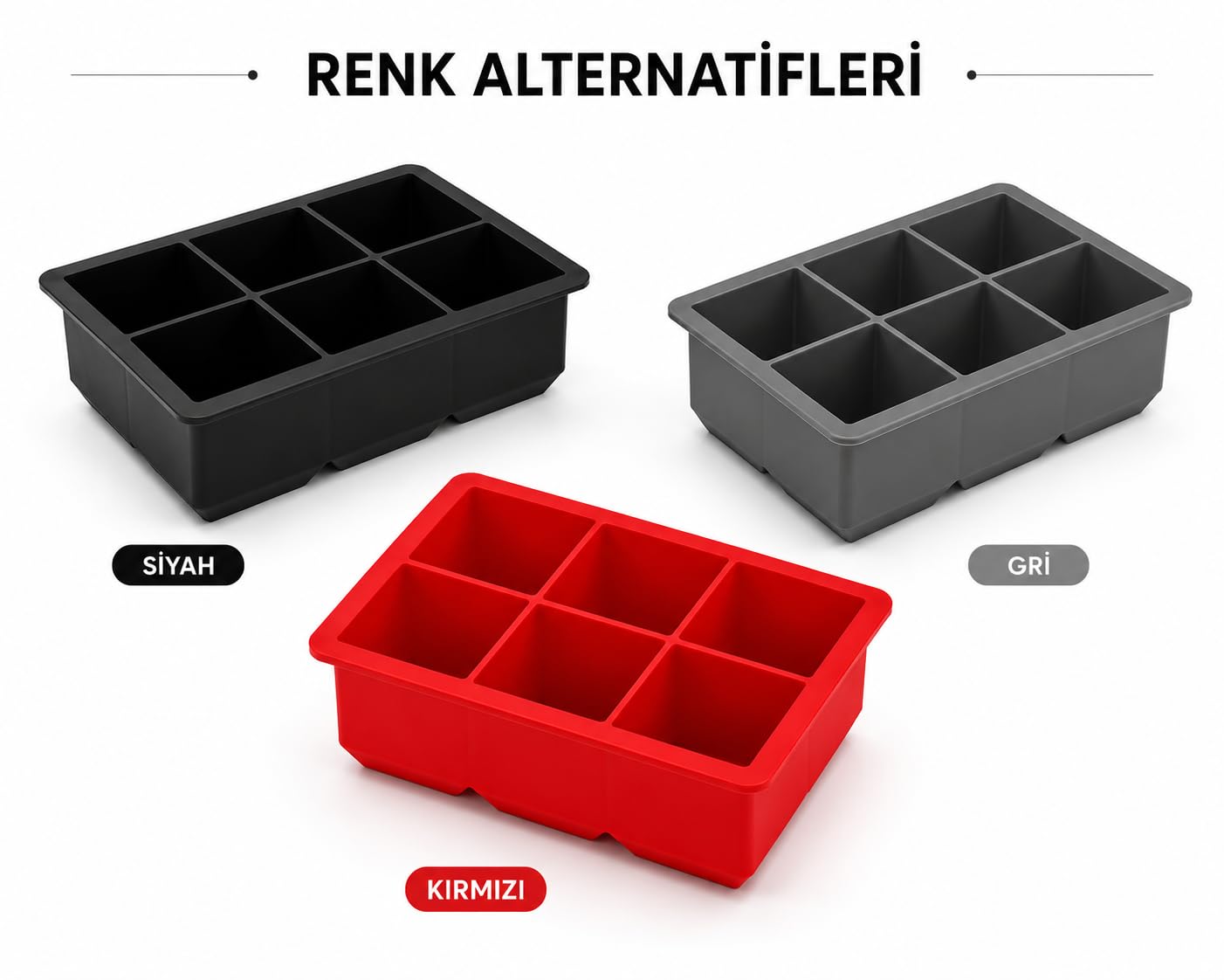 Orret Home Kare Buz Kalıbı | Çok Amaçlı Buz Küpü Kalıbı | | Kare Buz Küpü Kasesi 6 Bölmeli | Kolay Serbest Bırakma Kahve Ev Yapımı Dondurucu için Buz Kalıpları (1 Adet)