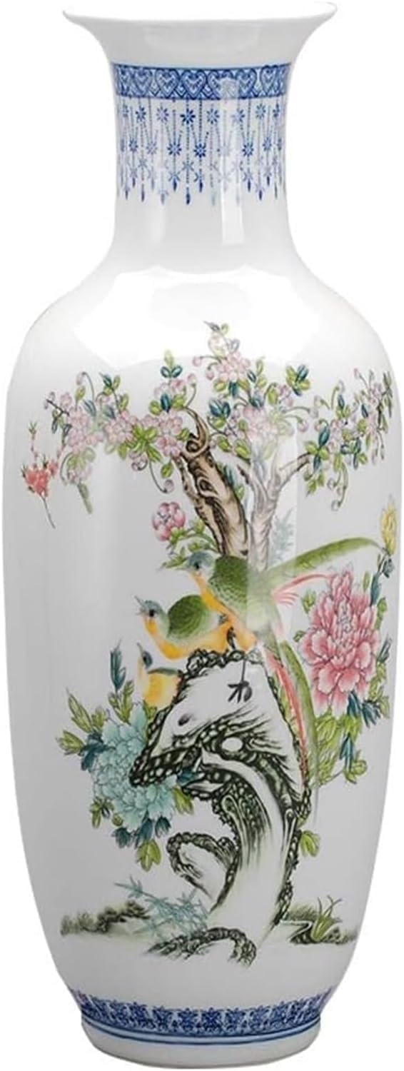 Vase Tabletop Classical Ceramic Scenery Simple for Ornaments Art Living Room Household Bedroom