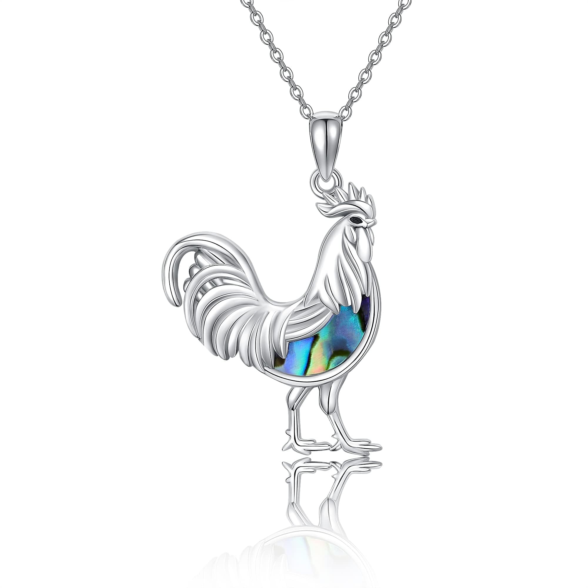 Yafeini Collar De Pollo De Plata De Ley 925 Con Colgante De