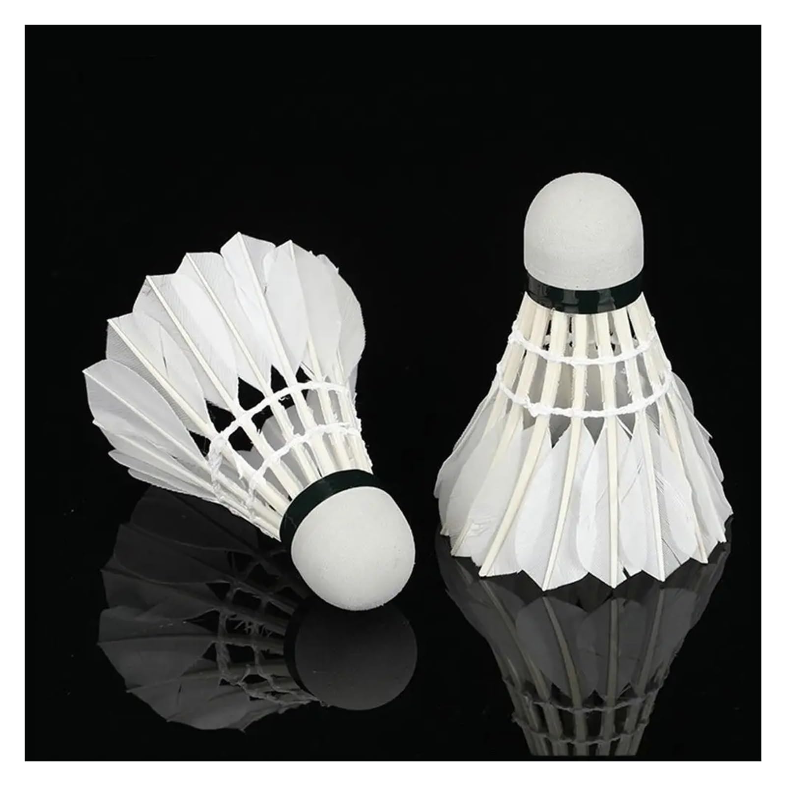 Volantes de Bádminton 3/6/12 Uds Volante de bádminton Profesional Pluma Ganso Negro Entrenamiento Deportivo Pelota Bádminton(12Pcs)