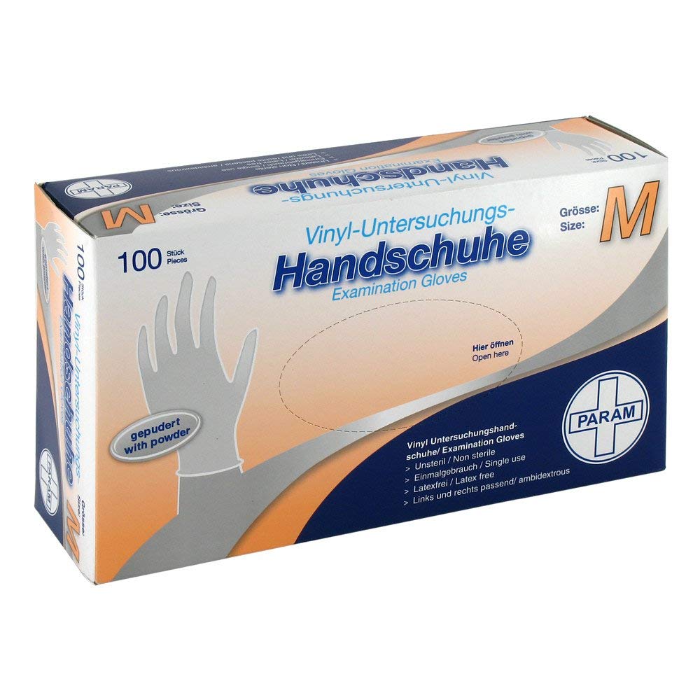 Param HANDSCHUHE Einmal Vinyl gepudert M 100 St Kosmetik