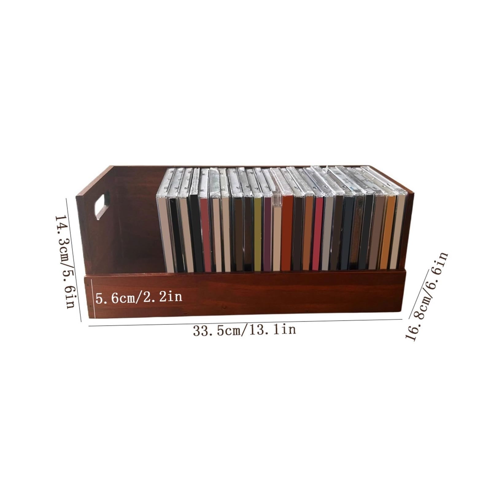 Custodia per CD Porta CD in legno retrò for conservare i dischi, tavolo da casa, scatola for album Portadischi
