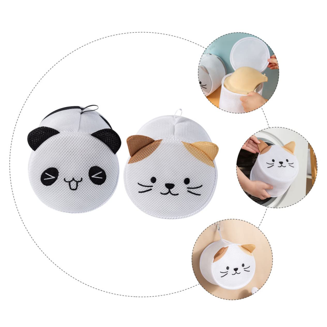 Zerodeko 3 Set Di Sacchetti Per Bucato A Rete Con Motivo A Cartoni Animati - Sacchetti Per Lavare Biancheria Intima E Calzini Per Lingerie Delicata Per Lavatrice 2 Pezzi * 3