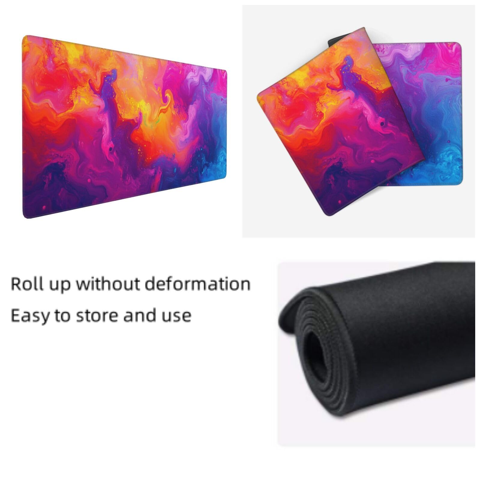 Alfombrilla Ratón Rosa & Nube 100 x 50 cm Alfombrilla de Escritorio G364 | Base Goma Antideslizante, Superficie Impermeable, Gaming Mouse Pad, Alfombrilla para Ratón y Teclado, Accesorios de Oficina