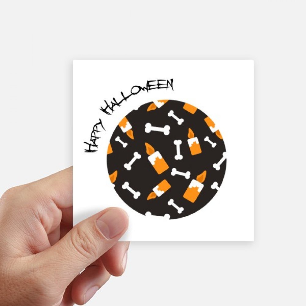 Autocollant carré Halloween os 10cm DIYthinker stickers imperméables pour valise et PC portable 8Pcs