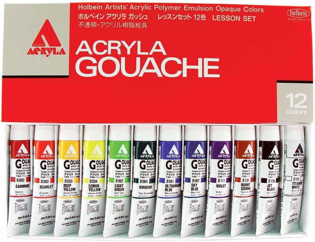 Holbein Acryla Gouache 20ml Lesson Set of 12