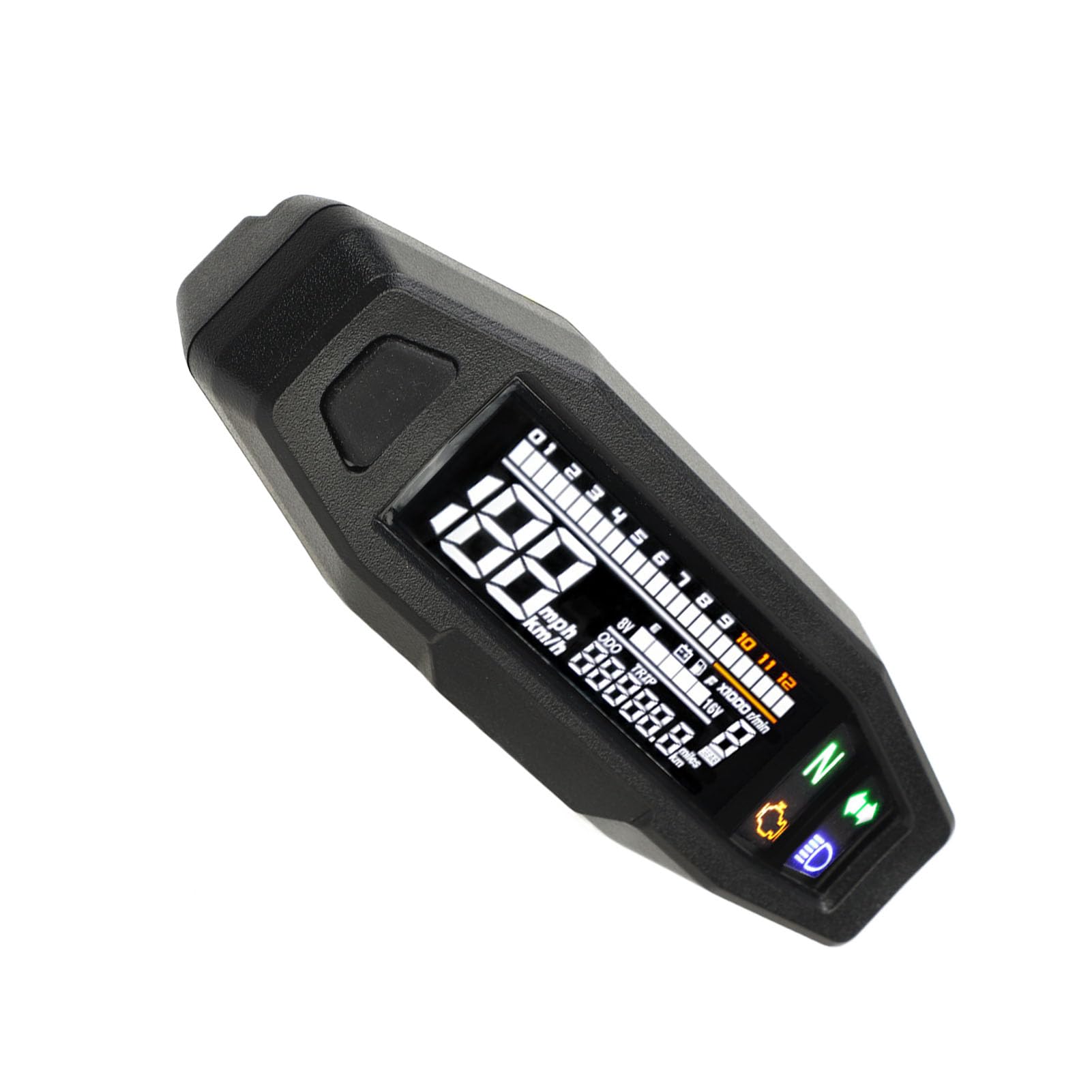 Contachilometri Contagiri per Moto, Contachilometri Digitale Universale per Moto DC 12V Tachimetro LCD Contachilometri Contachilometri Indicatore Livello Carburante per Moto con