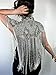 Shawl Wraps Sequin Beaded Evening Cape Bridal Art Deco Embroidered Fringe Bolero Flapper Cover Up for Dresses Wedding Party (Silver)