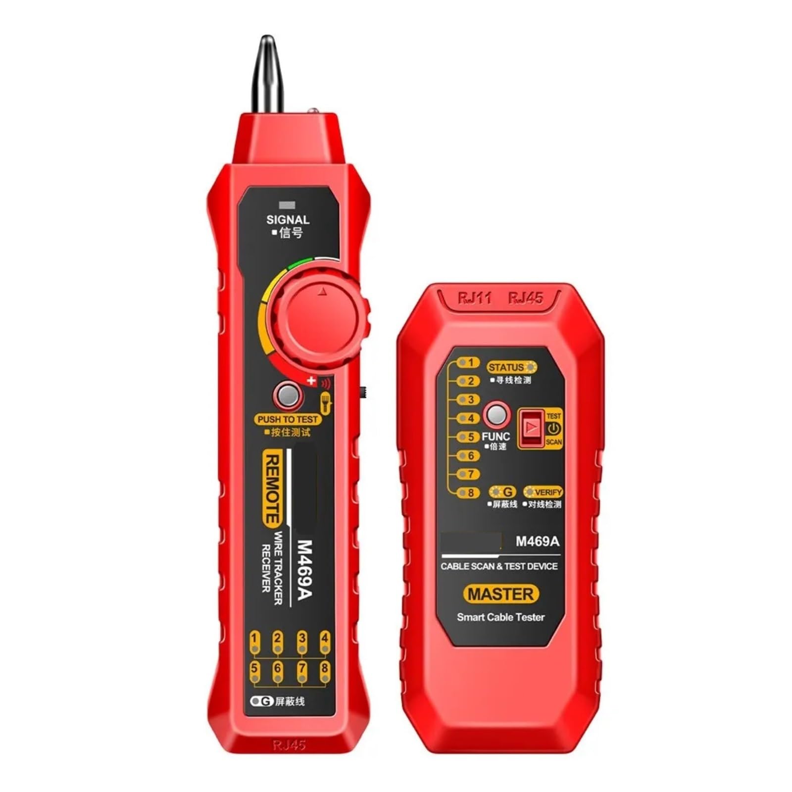 Lokalizator Kabli Sieciowych LAN Tester Antyzakłóceniowy Przyrząd Do Naprawy Sieci Dokładna Szybka Diagnostyka(Red)