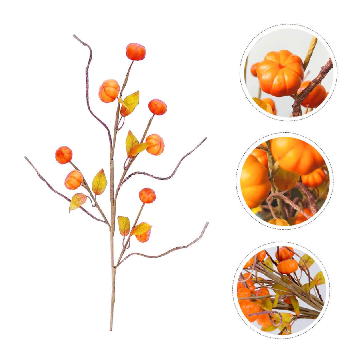 PRETYZOOM 3 Sätze Künstlicher Kürbiszweig Kürbisse Kunstplflanze Artificial Plant Herbsdeko Pumpkin Decor Blumenstecker Herbstpicks Thanksgiving-kürbiszweig Schaum Orange 3 Stück * 3