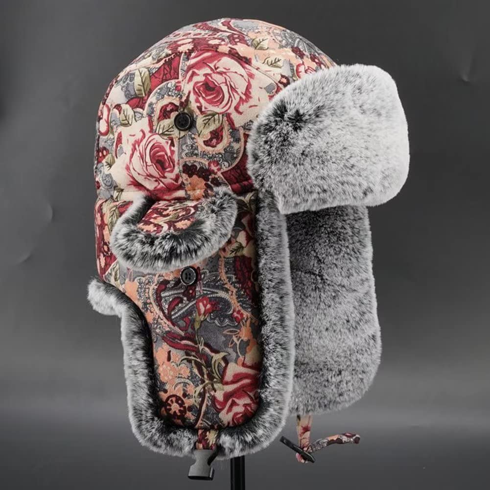 Inverno Sci Cappello in Pelliccia Sintetica Berretto Russo Cappello con Paraorecchie Uomo Donna