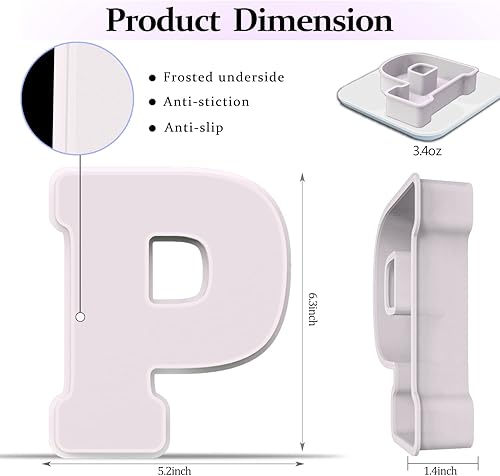 Miniatura 3 de Molde de resina, moldes de silicona 3D de letra P grande para fundición de resina epoxi, moldes del alfabeto de silicona para resina para arte,