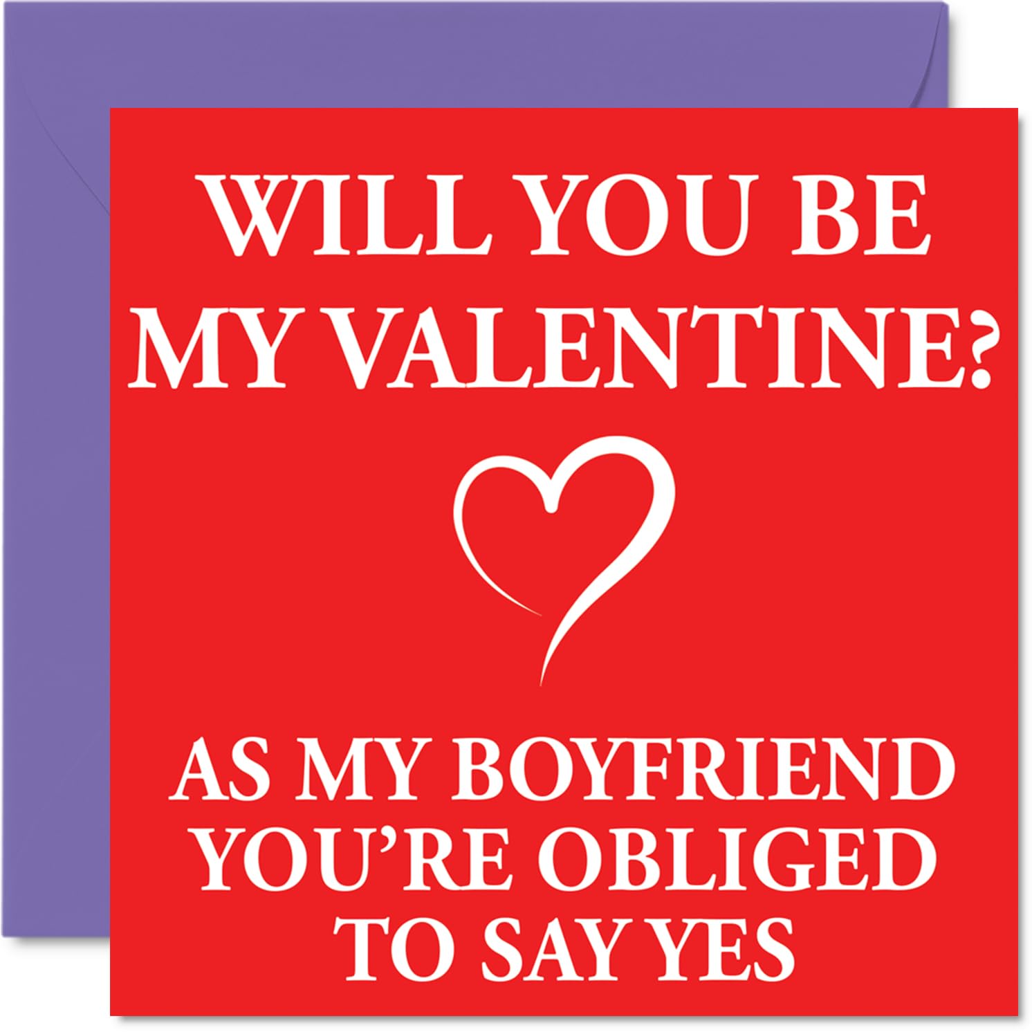Funny Boyfriend Valentine's Day Card - Be My Valentine - Cheeky Happy Valentines Card for Boyfriend from Girlfriend Partner, 145mm Joke Humour Valentine Greeting Cards