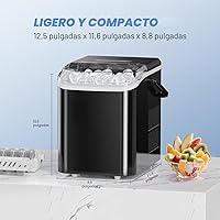 Vista 4 de NEWBULIG Ice Makers Countertop with Handle, Portable Ice Machine, 9 Bullet Ice Cubes in 6 Mins, 26lbs in 24Hrs, Auto-Cleaning, with Basket and