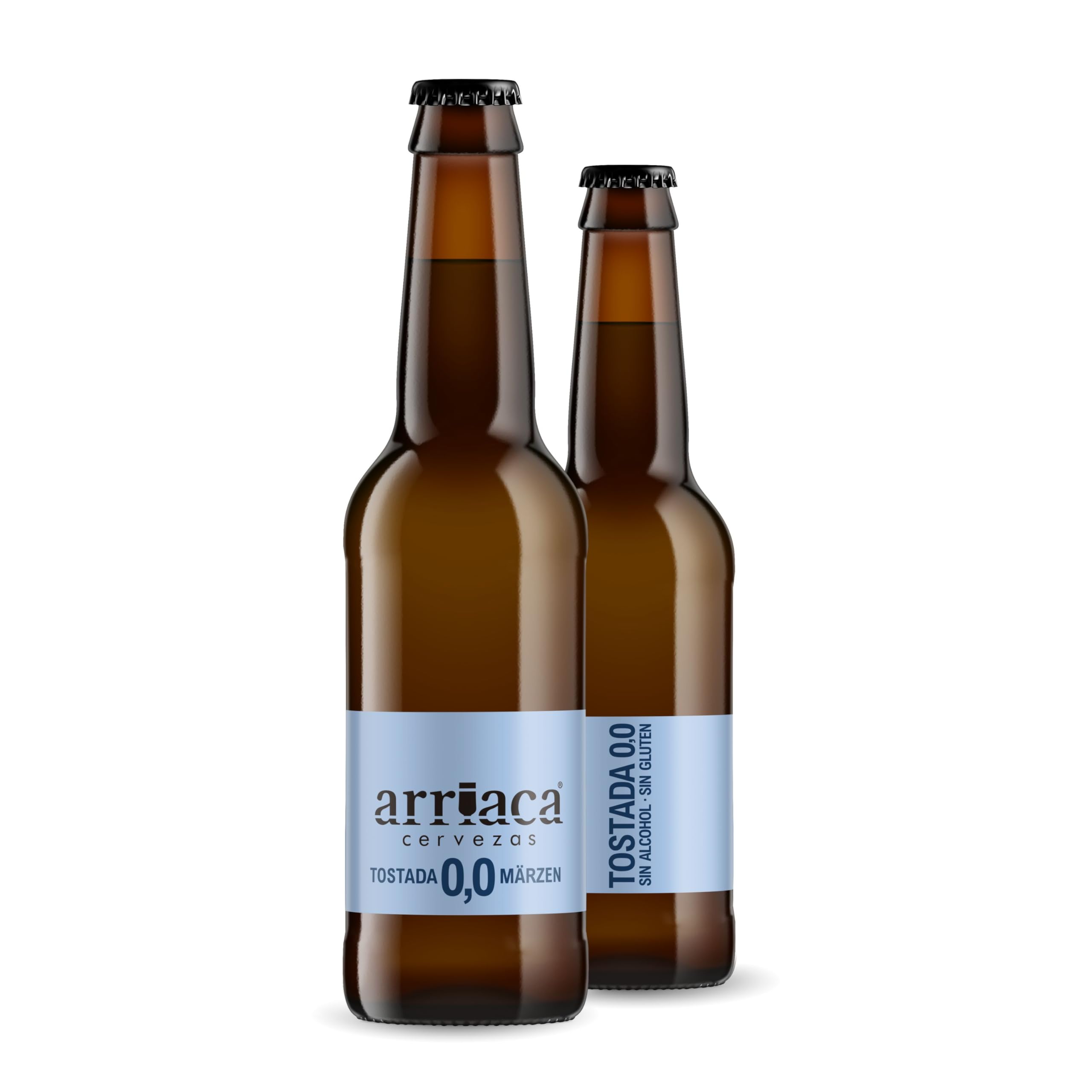 Cerveza Premium Arriaca TOSTADA 0,0 SIN ALCOHOL Y SIN GLUTEN en Pack Fabricación Artesanal (24 Latas 33cl)