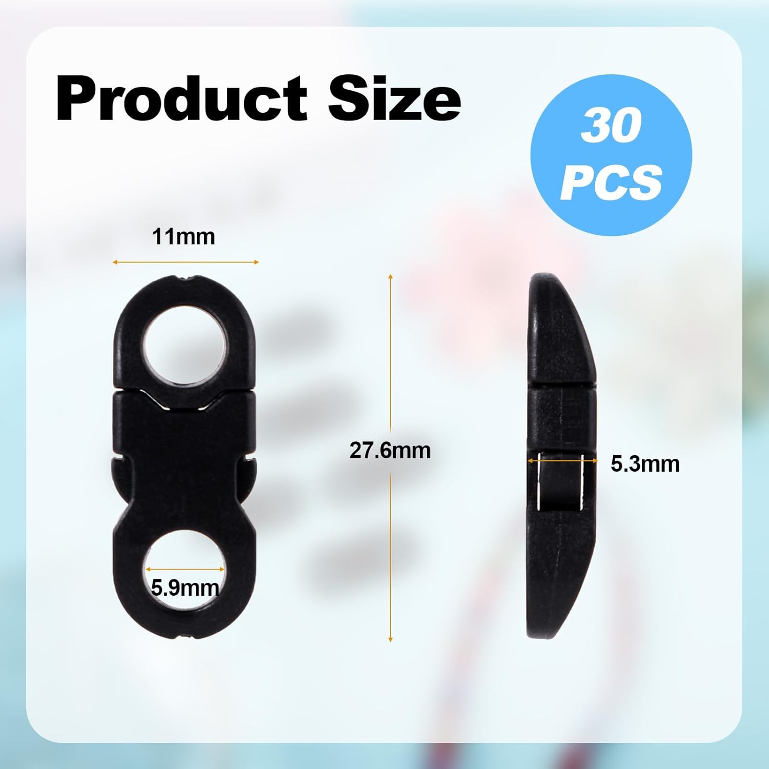 30pcs Mini Safety Breakaway Buckles, Side Release Plastic Buckle Safety Breakaway Buckle for Paracord Clasp Necklaces Bracelets Lanyard Cameras Strap Rings DIY Craft Making - Image 2