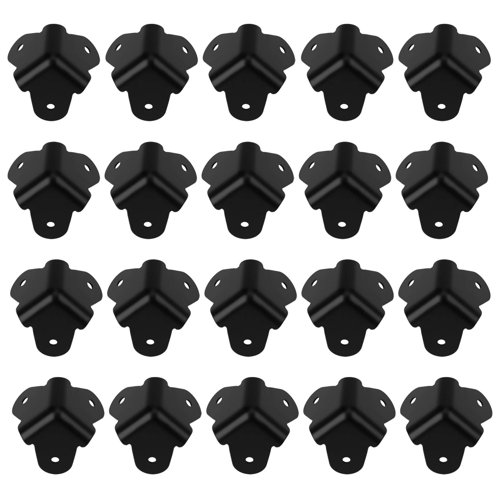 AS Axis Spindleon 20Pcs 3-Claw 44x44mm Iron Corner Covers Black Speaker Wrap Angle Speaker Accessories for Speaker Cabinets and Amp Boxes