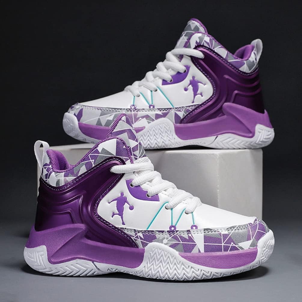 Zapatillas de Baloncesto para Niños Deportivas Sneakers Moda Calzado de Baloncesto para Niño Zapatillas de Bsquetbol Aire Libre Correr Ligeras Zapatos de Running (EMJ-A32, 33EU)