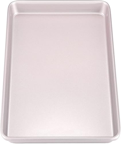 Miniatura 9 de CHEFMADE Bandeja para galletas, 12 pulgadas, agarre con una sola mano, antiadherente, sin marco, para hornear en horno, 11.4 x 12.8 x 0.6 pulgadas