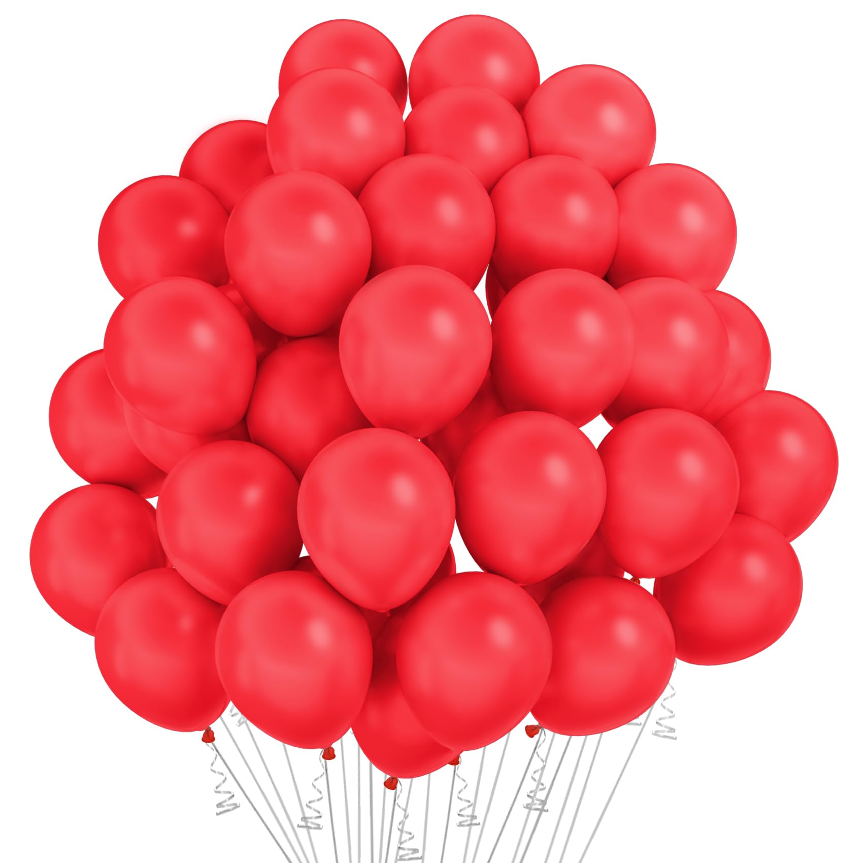 Red Balloons 60PCS 12 Inch Red Balloon Arch Latex Balloons Party Supplies for Weddings Birthday Graduation Retirement Valentine's Day New Year Engagement Bridal Shower Christmas Party Decorations
