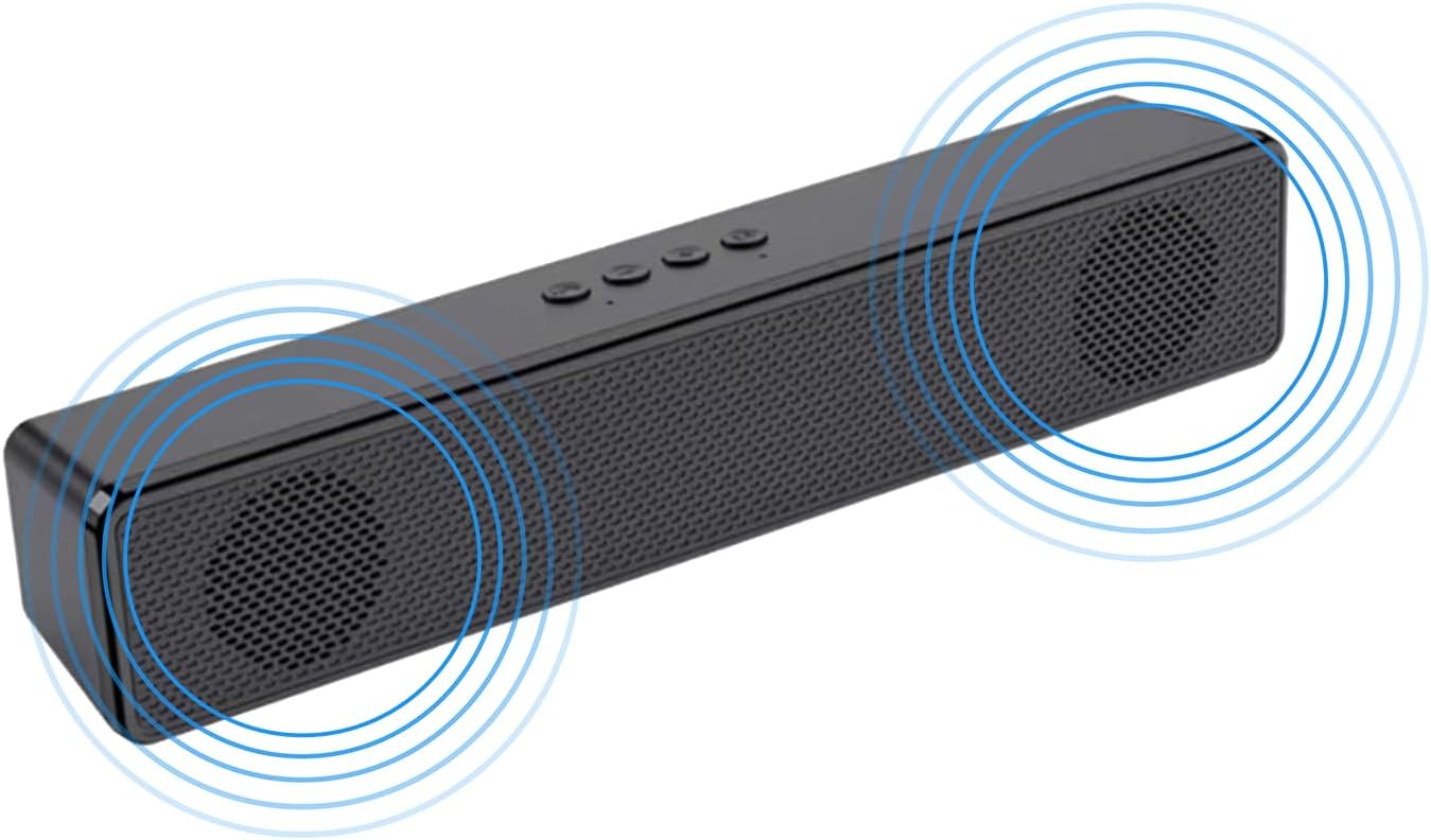 STAYOUNG PC Speakers - USB Powered Computer/Laptop Speaker Bluetooth 5.0 HiFi Stereo for Desktop, Laptops, PCs, Phones, Tablets, Xbox(Black)