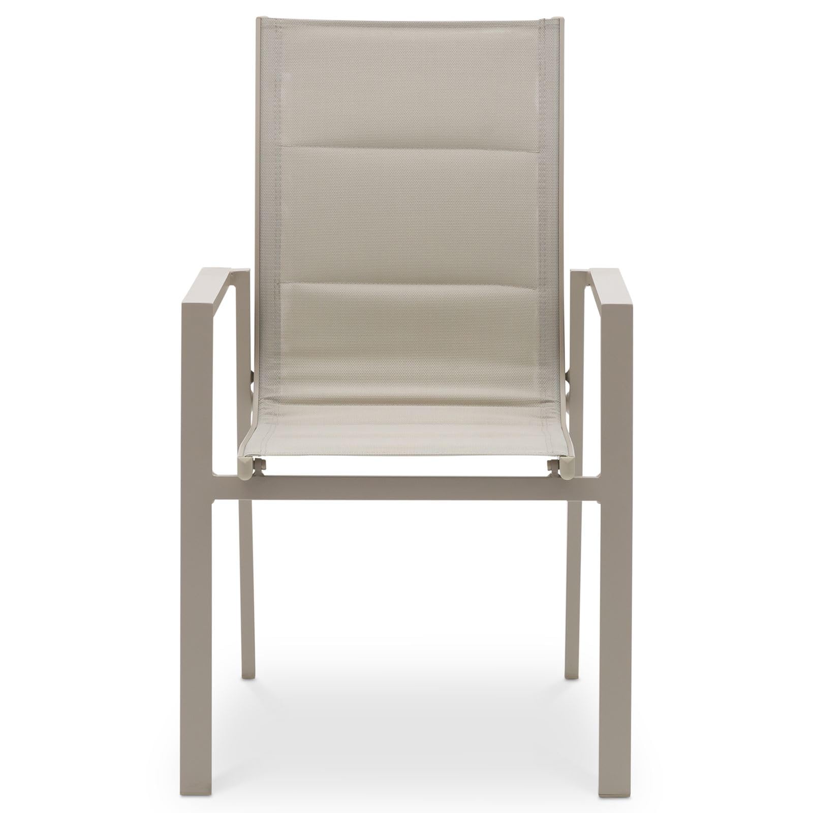 IDIMEX Gartenmöbel Set Trapani mit 6 Stühlen, Champagner - Outdoor Essgruppe mit Aluminiumgestell, Gartentisch 160x90 cm wetterfest und pflegeleicht, Sitzgruppe mit gepolsterten Textilene-Sitzflächen