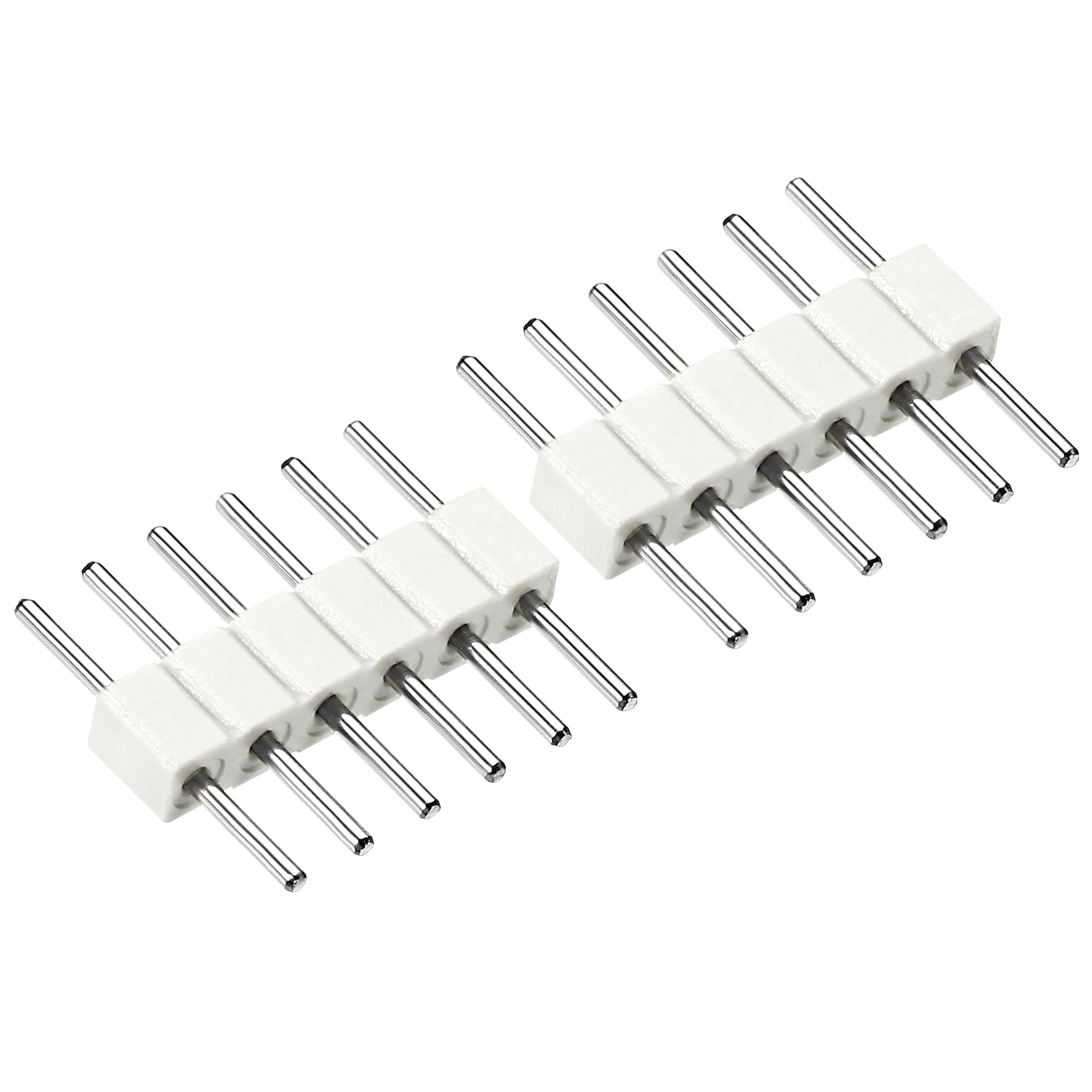PATIKIL6 Pin to 6 Pin LED Strip Connector, 10 Pcs Solderless Light Bar Extension Cord Light Bar DIY Light Project Parts, White (2mm Pitch)