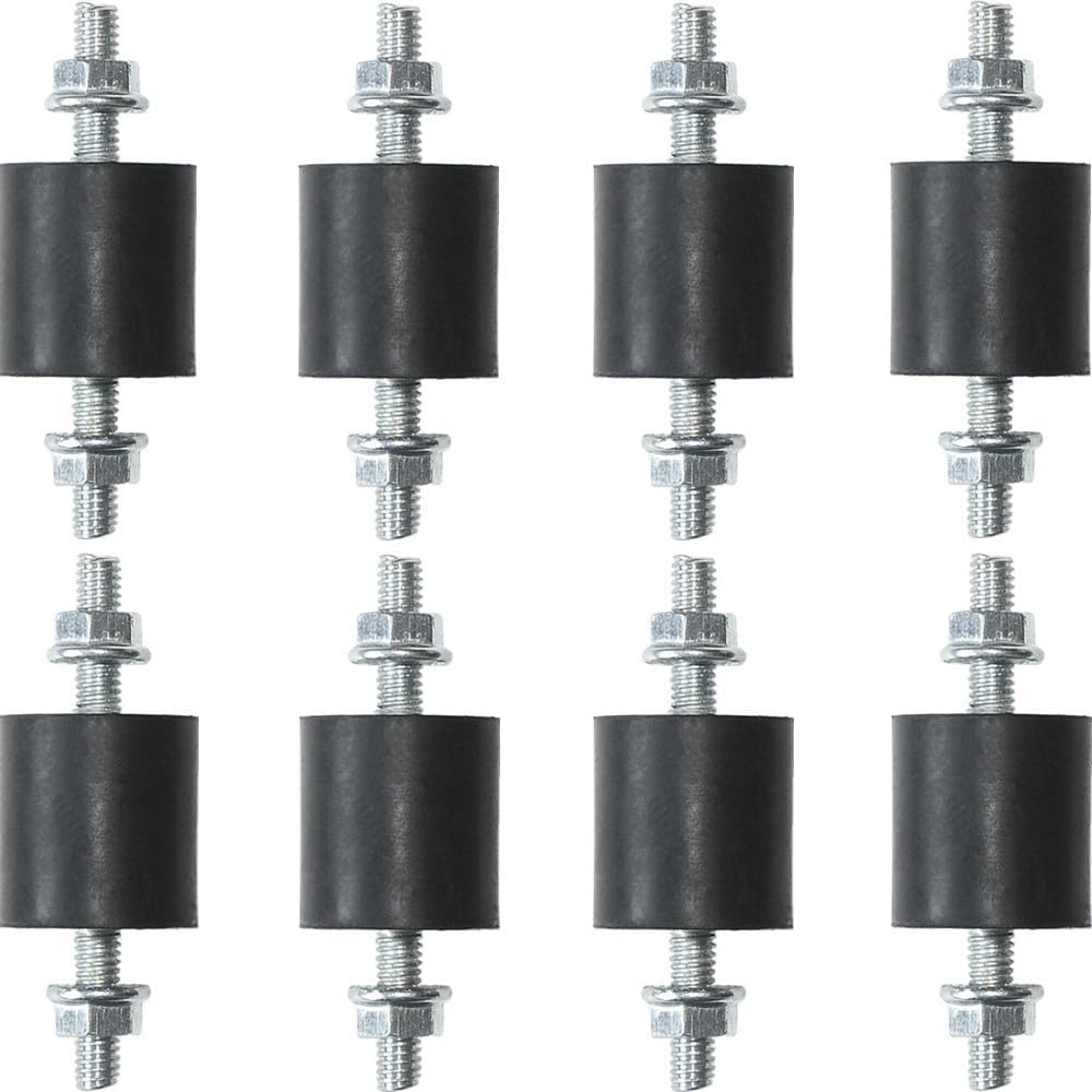 8pcs Rubber Vibration Isolator Mounts 20 x 15mm Shock Absorber with M6 x 19mm Studs Vibration Isolators