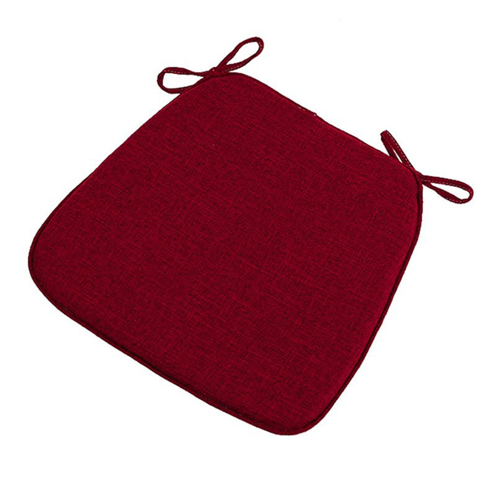 Chair Pads with Ties 18x17, Memory Foam Kitchen Chair Cushions with Ties 18 Inch, Non Slip Chair Pads for Dining Chairs Set Of 2 4 6, Seat Cushions Covers Washable and Removable with Zipper