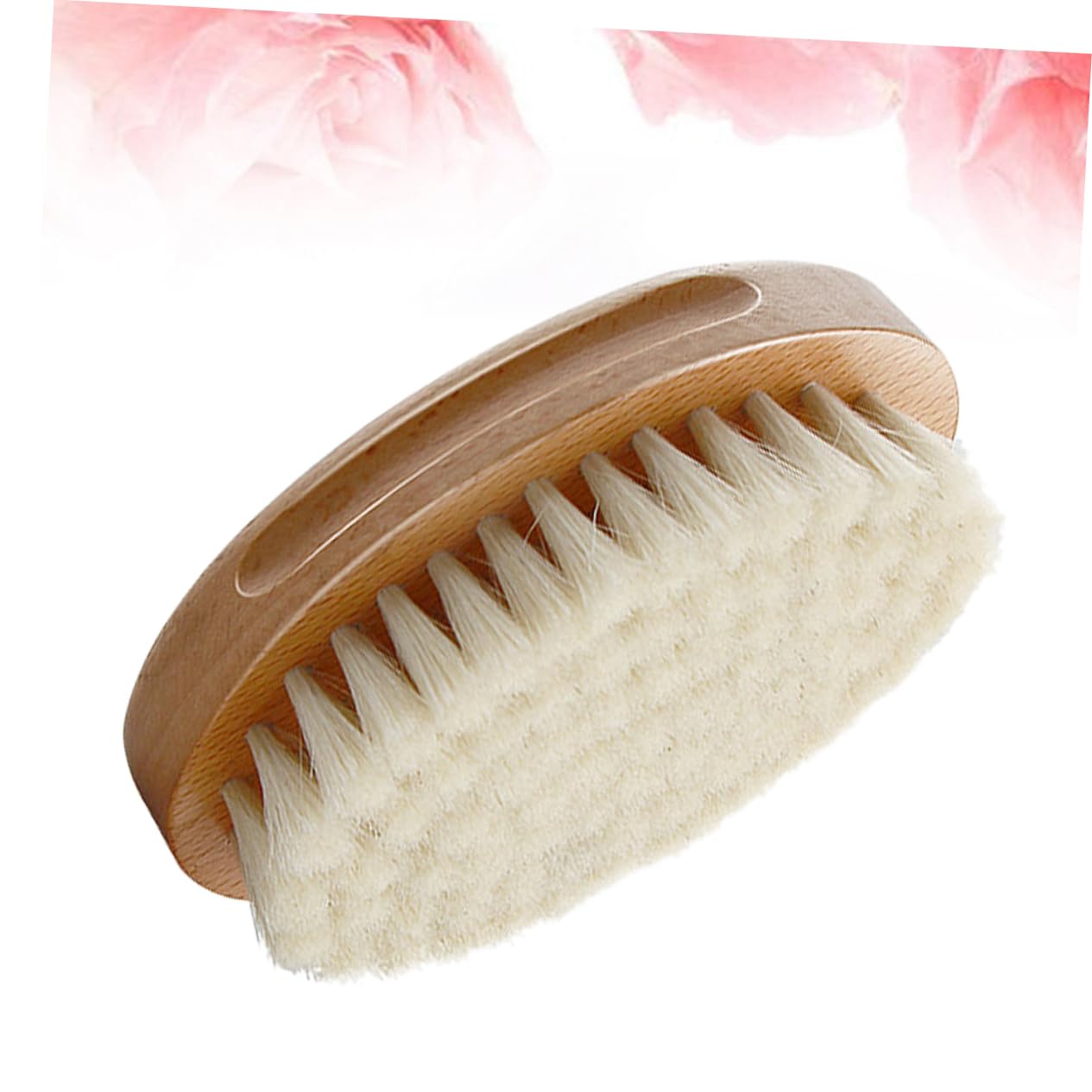 NOLITOY Natural Wool Baby Bath Brush Hair Cleaning Brush Shower Brusher for Hairdressing