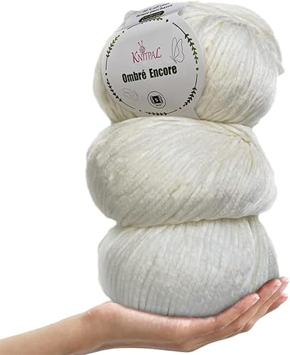 Ombré-Encore - Ovillo de lana grueso para tejer, 3 bolas, 507 yardas14.82 oz, patrones gratis, hilo voluminoso multicolor de 5 pesos para tejer,