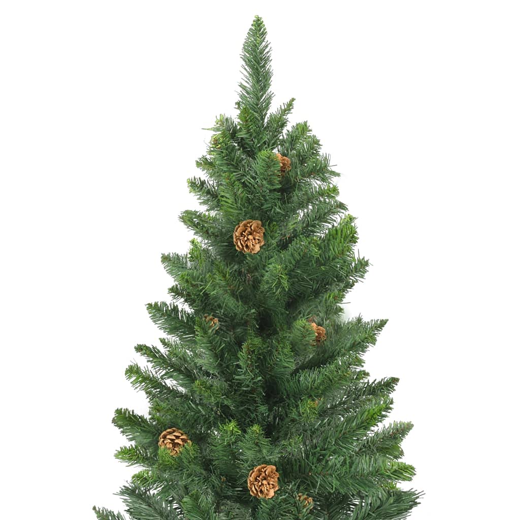 Albero di Natale artificiale con pigne di pino verde, 180 cm
