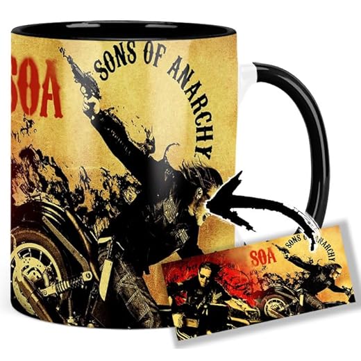 MasTazas Sons Of Anarchy Jax Teller Charlie Hunnam A Taza Ceramica Interior y Asa Negra
