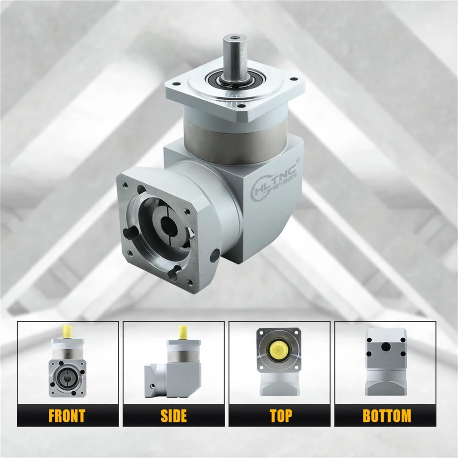 Riduttore epicicloidale ad angolo retto HPZS90 da 90 gradi con motore passo-passo NemaStepper 14 a 19 mm, servo 80ST(50 TO 1-14 INPUT FOR NEMA34)