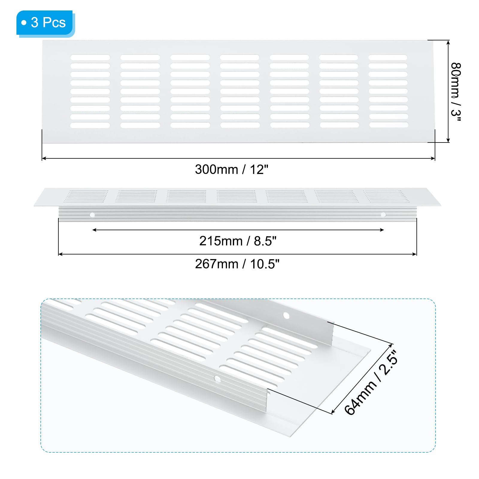 PATIKIL 12 x 3 Inch Door Air Vent Cover - Image 2