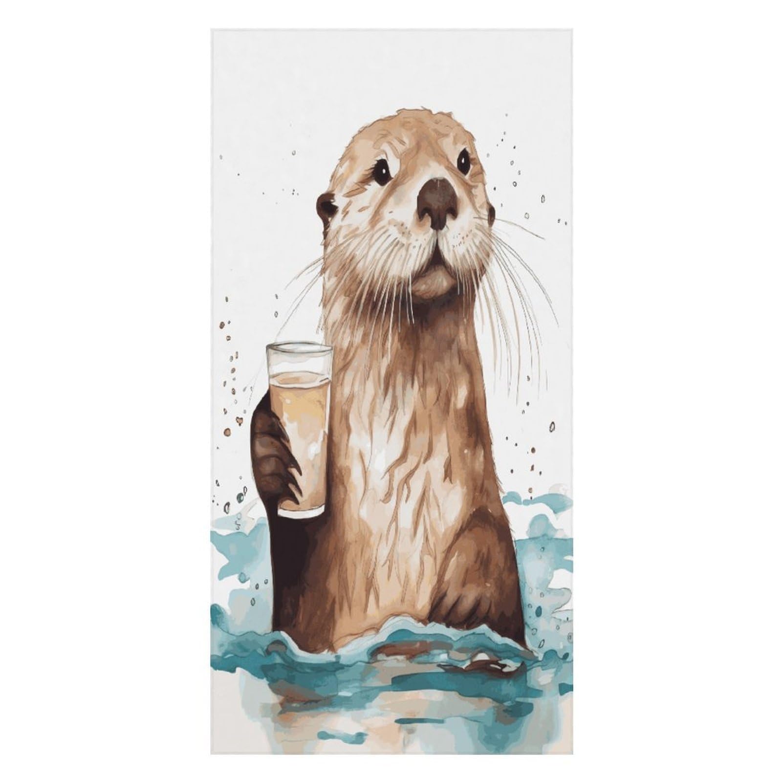 Adfgyerh Unisex Style Sea Otter Bath Towels Beach Towel Lightweight Quick Dry, Bath Towel For Travel Sports Pool Swimming Bath Camping Yoga Adults160x80cm