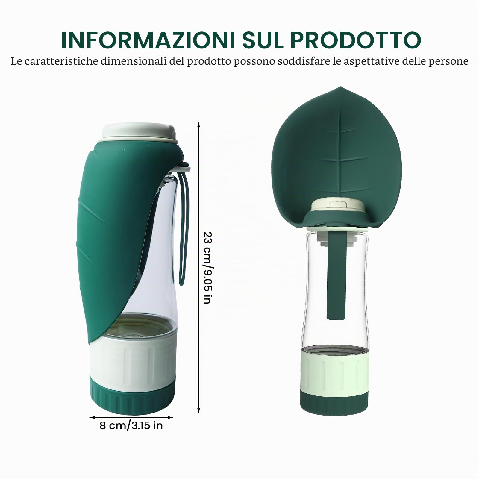 PORFOYO Borraccia da 600 ml per Cani, da Viaggio