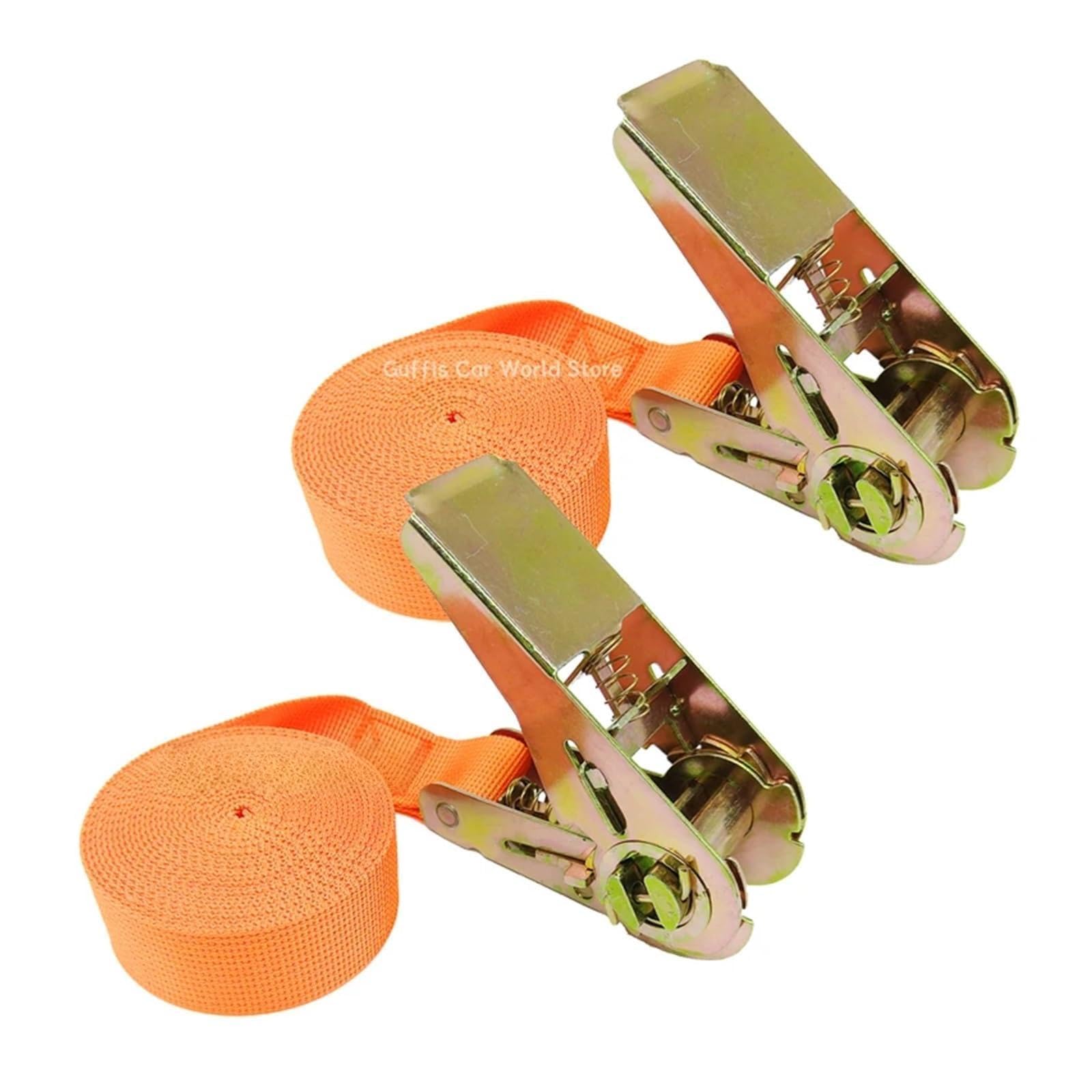 Tie Down Strap, 2pcs 3 Meters Tensioning Belts Adjustable Cargo Straps for Car Truck Boat Ratchet Tie-Down Belt for Lugga Bag Goods Bind Belts(Oranje)
