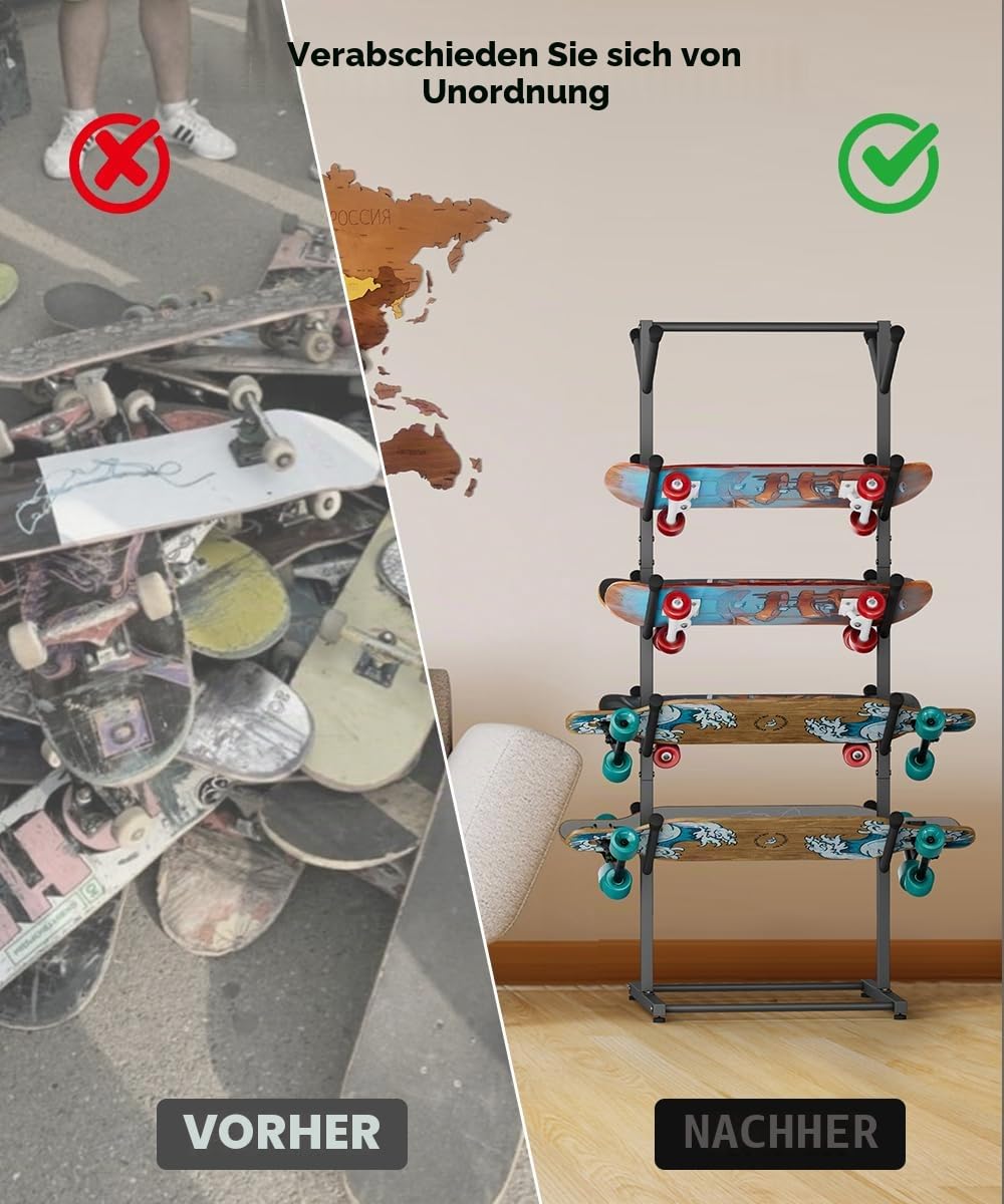 Stehender Skateboard-Rack