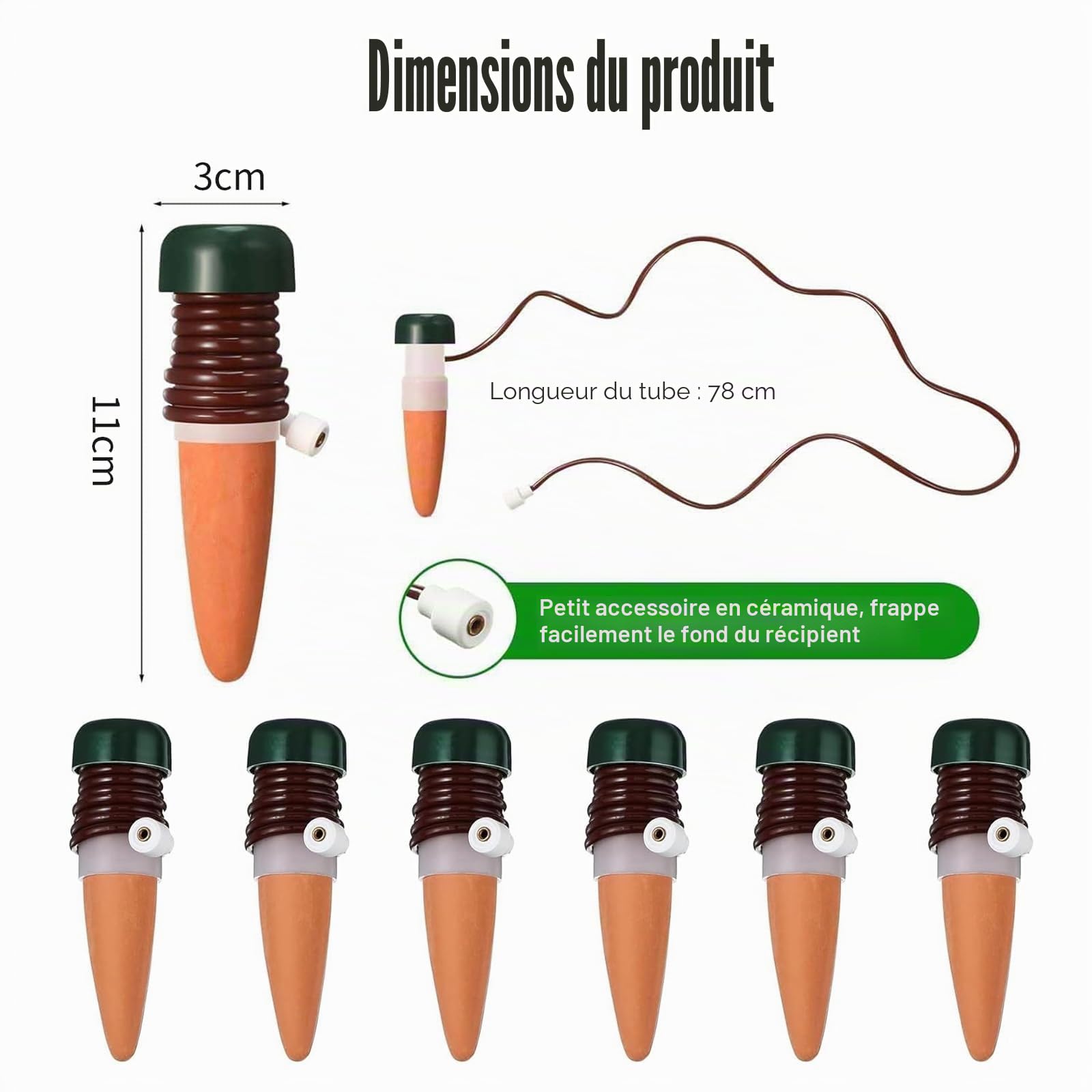 Irrigation des Plantes,Cône d'argile pour Arrosage des Fleurs, Gadgets de Jardinage pour Plantes en Pot,Balcon et Plantes d'intérieur(10 Pcs)