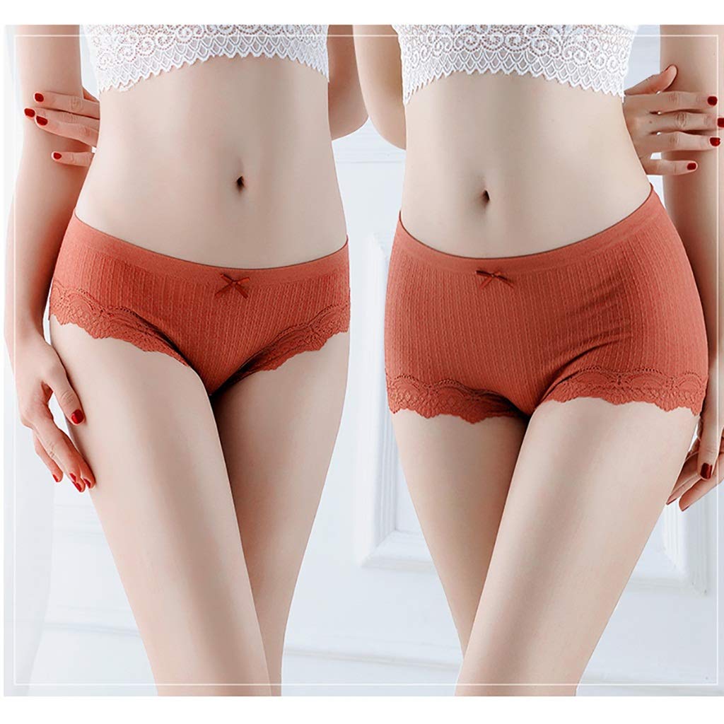 Bikinis Taillenslips 3er Pack Damen Slips Maxi Damen Hipster Mid Rise Slips 100% Baumwolle Full Comfort Fit Unterwäsche Baumwolle High Leg Brief, 5 Stil (Color : A)