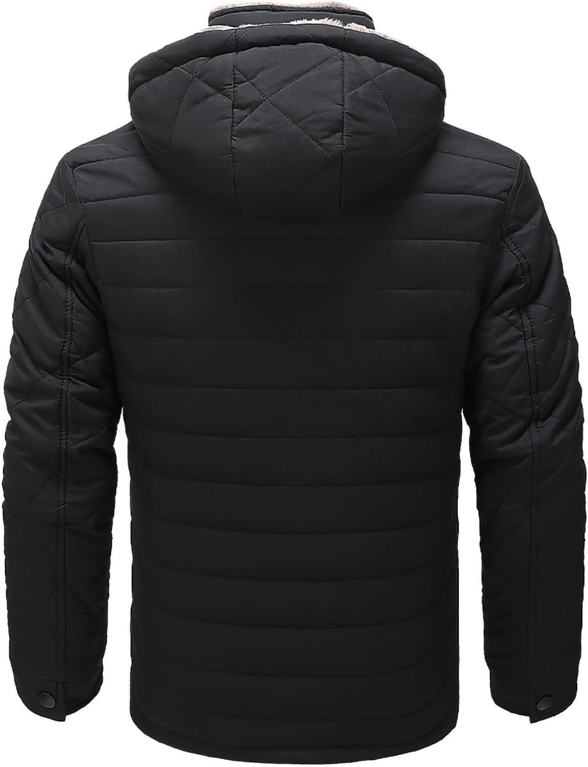 Mens Winter Coats with Hood Sherpa Lined Thermal Jacket Men's Winter Jackets Outerwear Coat with Detachable Hood