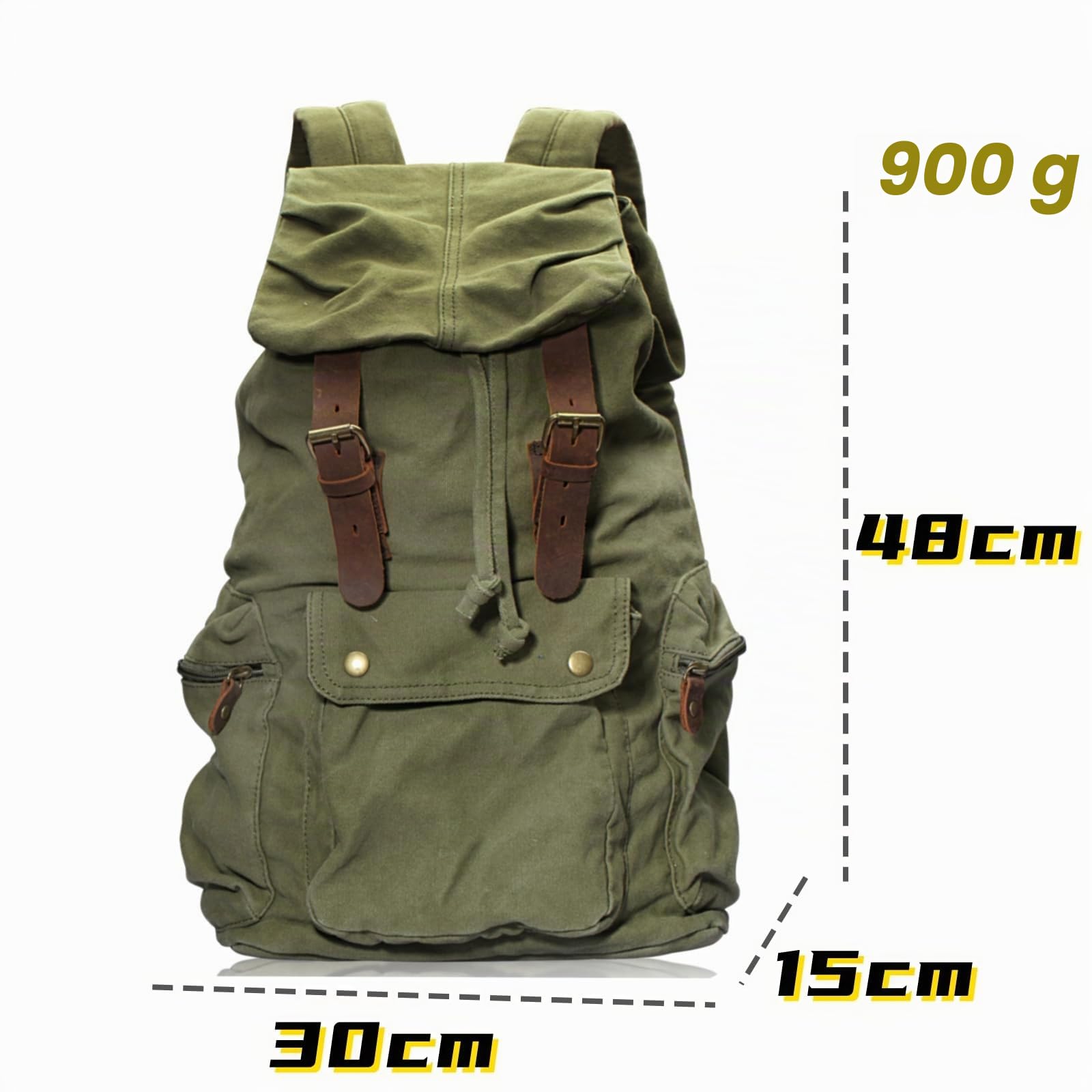 DRF Mochila Unisex Casual Lona Vendimia Bolsa Escolar Gran Capacidad para Portátiles hasta 16'' #BG-04 (Verde)